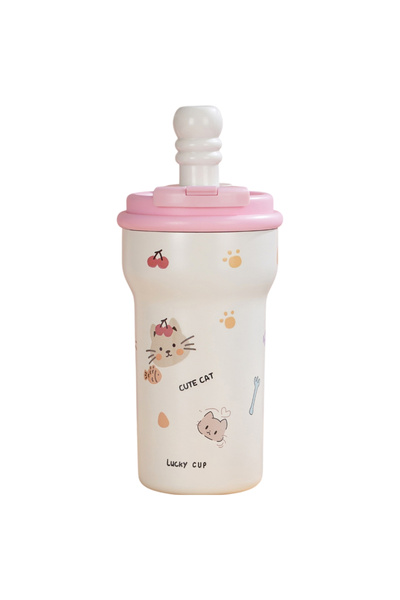 LITTLE ANGEL زجاجة ماء للأطفال، كوب ماصة من الفولاذ المقاوم للصدأ 316، سعة 60...