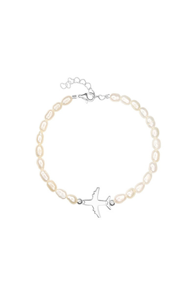 Bratara Succesului Brățară cu perle, argint, 16 + 3 cm, avion, pentru femei