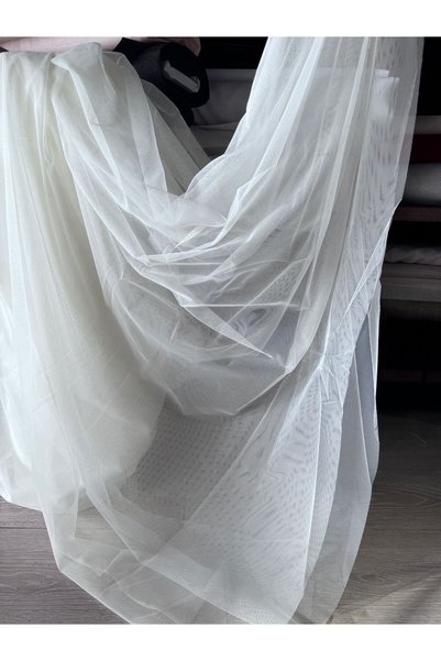 Valerium Suitable for Tulle Curtain Making, Organizasyon Grek Tulle Curtain - Width 300 cm - Ecru