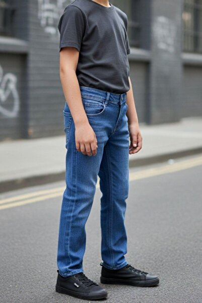 Pina Kids Момчешки панталони от еластичен деним с камък PNT2606