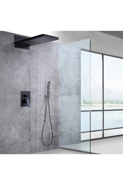 OEM Built-in Shower Set with Rectangular Handheld Shower, 3 Functions, Matte ...