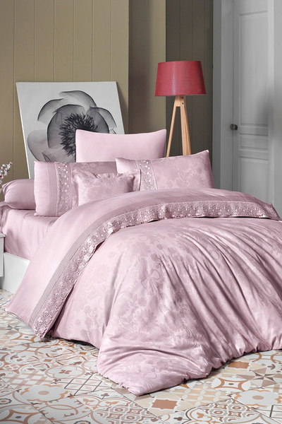 First Choice Buhara 100% Cotton Lace Double Duvet Cover Set