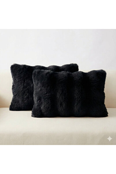 pufftable 2-Pack Plush Bubble Cushion Cover 35*50 Black Color Soft Velvet Cus...