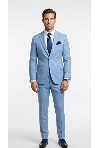 Plus Scorpion Men's 3-Piece Slim Fit Suit – Classic Stretch Fabric Fabric, Si...