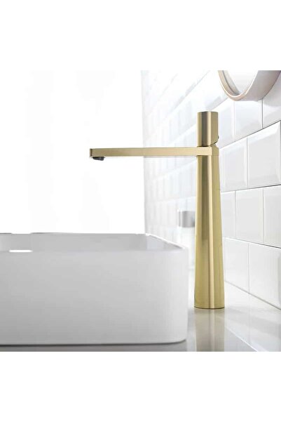 OEM Baterie de baie AquaSwift High – Montare pe blat, model rotund, auriu periat