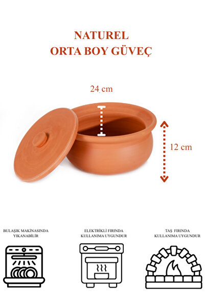 tureks pottery Natural Casserole Pot Medium