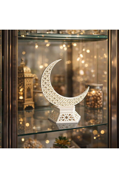 Mayah Concept Dekoratif Hilal Ay Biblosu – 3D Baskı Modern Masa & Raf Süsü