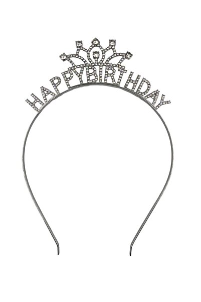 PARTİ SEPETİ تاج حفلات عيد ميلاد سعيد من الكريستال الفضي