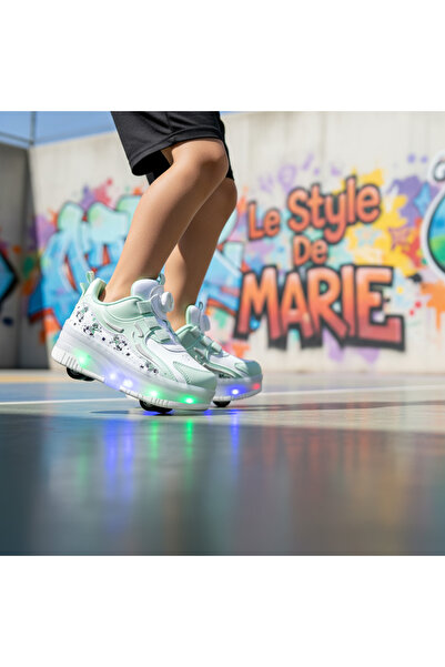 FeyzaDesign Renkli LED Işıklı Çocuk Patenli Spor Ayakkabı, Eğlence ve Şıklık ...