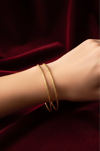 5 Gram Ankara Burması Yatırımlık 22 Ayar Altın Ajda Bilezik