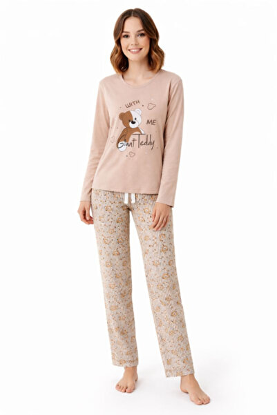 Enisa moda Giant Teddy Women's Cotton Pajama Set