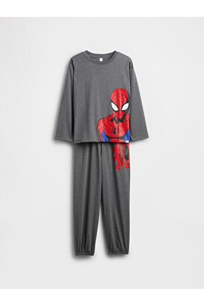 GAP Erkek Çocuk Koyu Gri Spider-Man Recycled Pijama Takımı