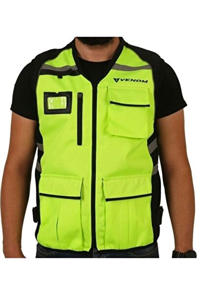 VENOM Motosiklet Reflektör Yelek Neon Motorcu Reflektif Yeleği