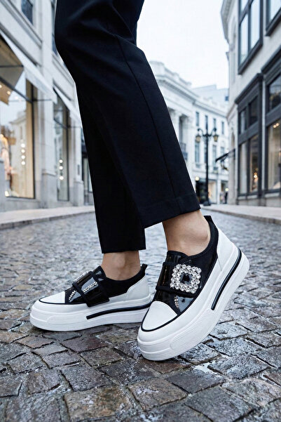 Giydim Gidiyor Taxim Özel Tasarım Yüksek Tabanlı Spor Ayakkabı Siyah