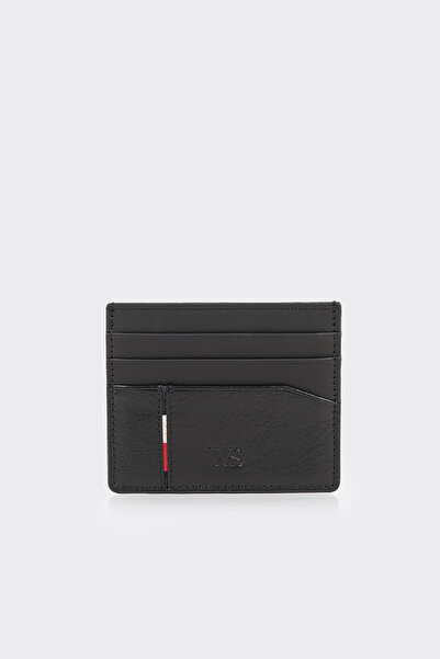 White Stone Black premium horizontal leather men's card holder