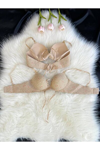 Hirazenmoda Women's Laser-Cut Front Bra with Rope Detail and Hand-Supported D...