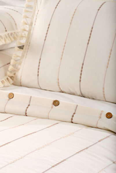 XVA Yadens Cotton Buttoned Tasseled Single Duvet Cover Set