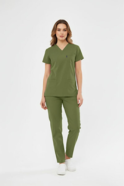 Class Üniforma Tricou Farmacist Verde Iarbă Fără Uniforme material elastic Sc...