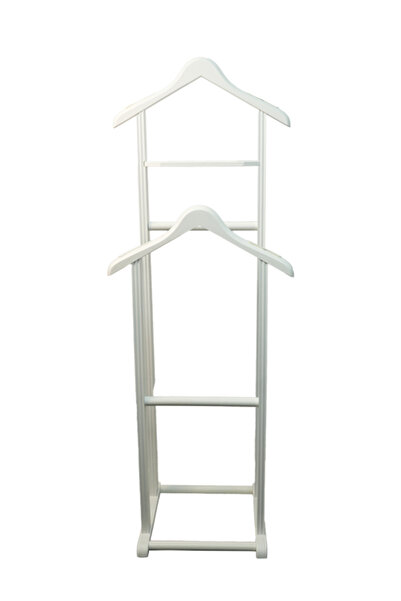 NYN Wooden Silent Butler Double-Topped Footed Hanger 5 Pieces