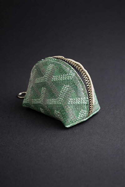 KAYLANIN DÜNYASI Keychain Coin Purse – Green Patterned Zippered Mini Wallet, ...