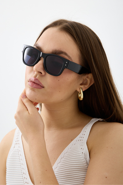 Chunky Frame Marcos Unisex Luxury Flat Framed Gradient Rectangle Acetate Blac...