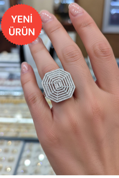 Moda Gümüş 925 Ayar Gümüş Baget Kadın Yüzük