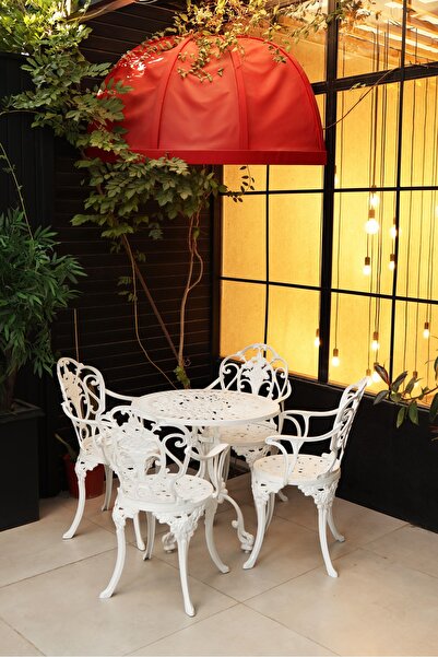 Konya Alüminyum Döküm Güllü Masa ve Kollu Sandelye