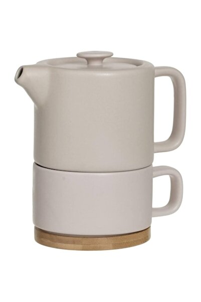 Manolex Set ceainic cu sita din inox Soli Cera Natura Rosa