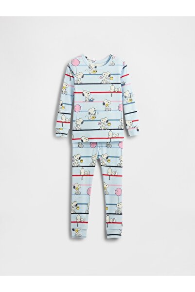 GAP Bebek Kırık Beyaz Snoopy Brushed Organik Pamuk Pijama Takımı