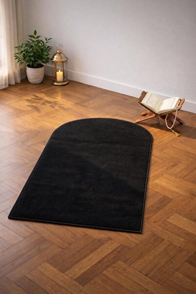 BESELY Siyah Yumuşak Kaymaz Taban Yıkanabilir Hediyelik Seccade Günlük Diz Ağ...