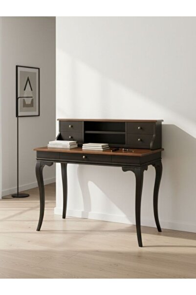 Gazzini Furniture Regis Rustik Still Raflı Ahşap Çalışma Masası 80x125