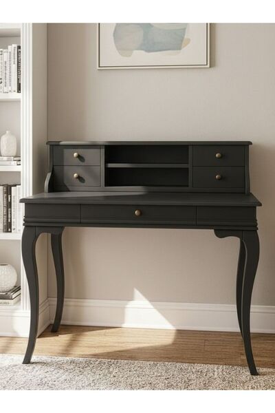 Gazzini Furniture Regis Rustik Still Raflı Ahşap Çalışma Masası 80x125