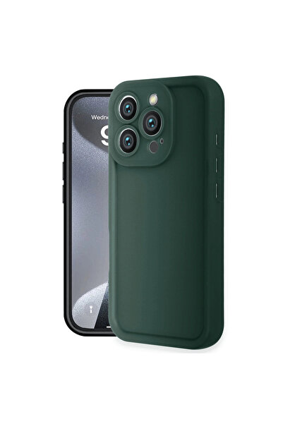 Najmaddin حافظة آيفون 16 برو ماكس من السيليكون فييرا - أخضر داكن