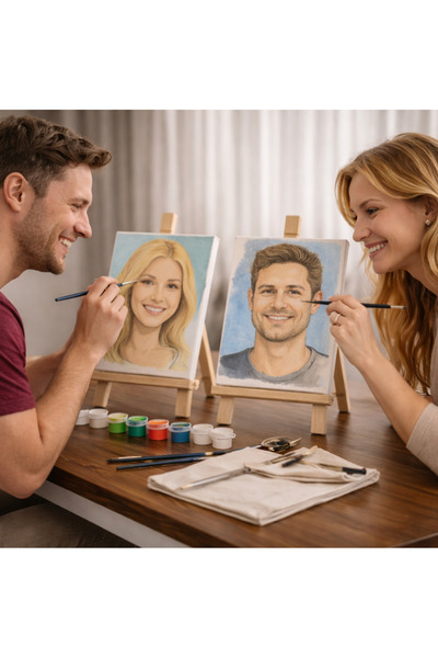 tuvart Sayılarla Boyama Seti - Çiftler İçin Birbirini Boya Seti - ERKEK SİLÜE...