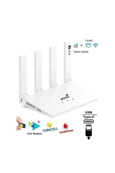 vorelix 4G-4.5G Sim Kartlı 4 Anten 1 PORT Taşınabilir Router Wifi 6 Modem TÜR...