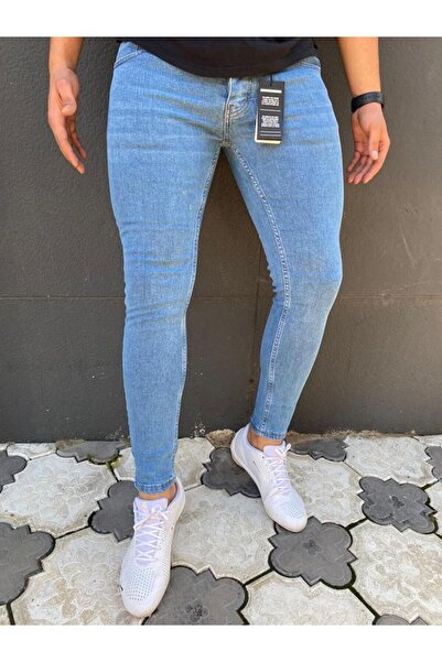 Ser Joven Men's Light Blue Slim Fit Stretch Fabric Jeans