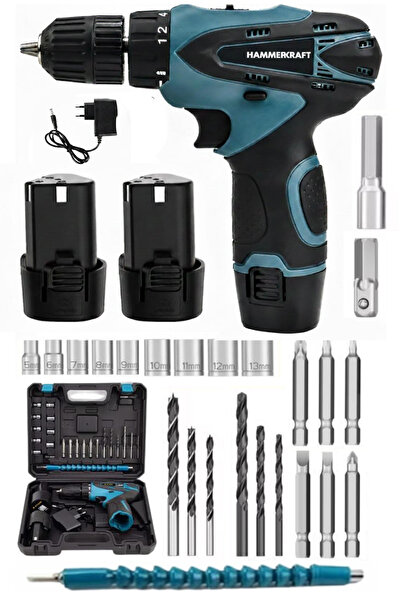 HAMMERKRAFT Armut Model Çift Batarya 24 Parça Uç Seti Hediyeli 18Kademe Tork ...