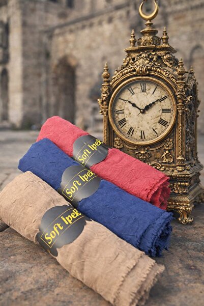 SOFT İPEK BAMBU KRAŞ ŞAL 3 ADET VİZON - LACİVERT - BORDO