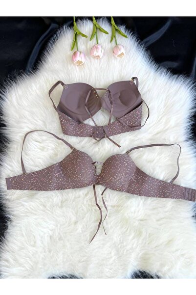 Hirazenmoda Women's Laser-Cut Front Bra with Rope Detail and Hand-Supported D...