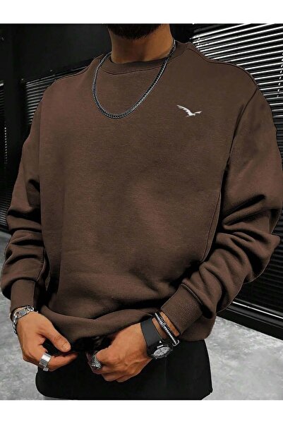 OVER HEAD Hanorac pentru bărbați Minimailst cu imprimeu cu păsări