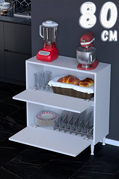 Modilayn Loya 32,5 cm Derinlik, 1 Küçük Kapaklı Çok Amaçlı Mutfak Dolabı (Far...