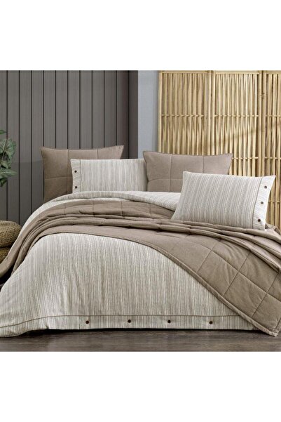 Zebra طقم غطاء سرير مزدوج من أوليف باللون البني