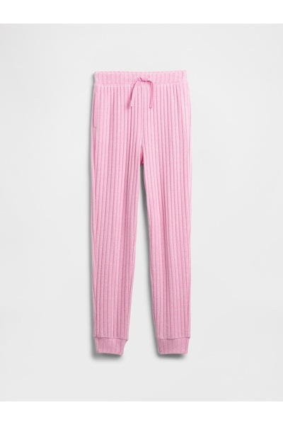 GAP Kız Çocuk Pembe Relaxed Cozy-Rib Jogger Eşofman Altı