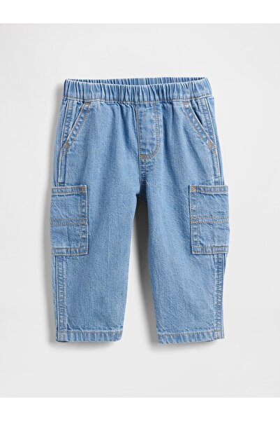 GAP Bebek Açık Mavi Pull-On Barrel Kargo Jean Pantolon