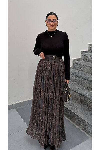 My Blog Brown Printed Skirt - 3374