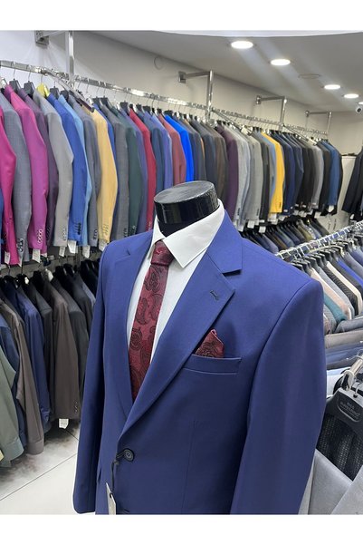 MASSARO Gold Quality Fabric Men's Slim Fit Suit