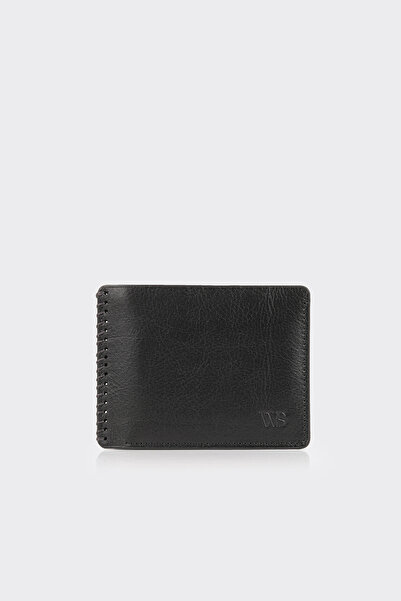 White Stone Black premium horizontal leather men's wallet