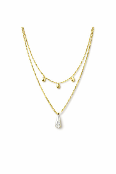 Venus Design Çelik 2li Damla Taşlı Kolye