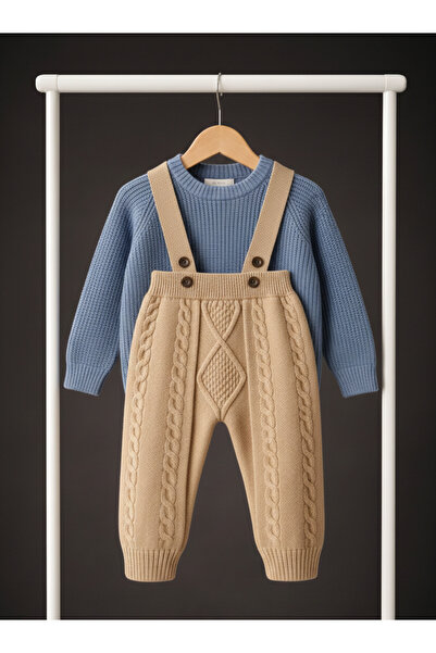 Nimini Kids Knitwear Sweater & Knitted Salopet Overalls Unisex Baby Top and B...