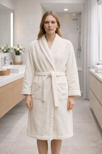 Binna Soft Grand Soft Unisex Cotton Shawl Collar Bathrobe